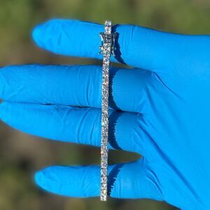 Moissanite Tennis Bracelet 3mm 6 Carats 925